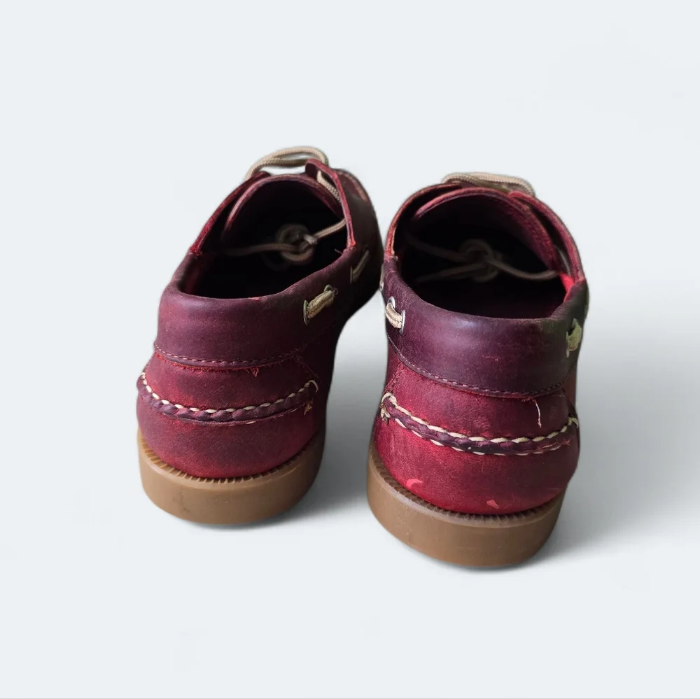 Allen Edmonds Harbour Boat Loafers Rustic Chilli Red